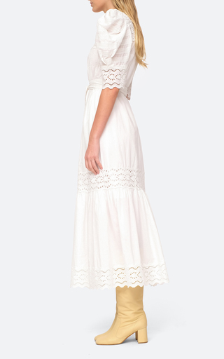 Georgina Eyelet Puff-Sleeve Cotton Maxi Dress展示图