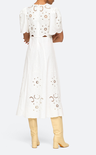 Kiara Embroidered Cotton Midi Dress展示图