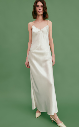 Chantal Crisscross-Back Satin Maxi Dress展示图