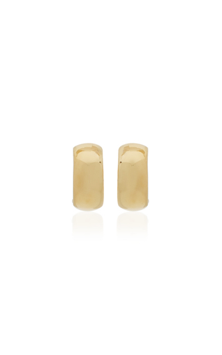 14K Yellow Gold Bubble Huggie Earrings展示图