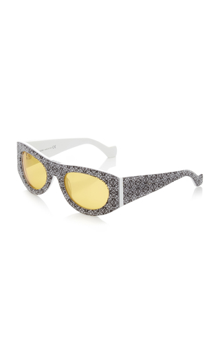 Anagram-Print Square-Frame Acetate Sunglasses展示图