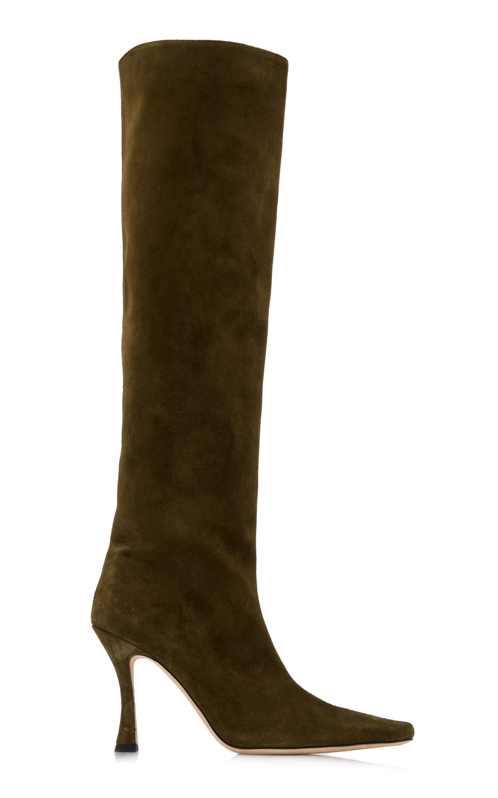 Staud Women's Cami Suede Knee Boots In Green,brown | ModeSens