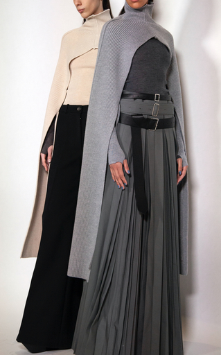 Pleated Wool-Blend Maxi Skirt展示图