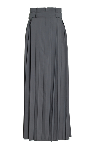 Pleated Wool-Blend Maxi Skirt展示图