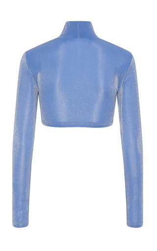 Cropped Metallic Jersey Top展示图