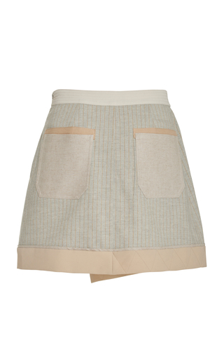 Carmen Patchwork Twill Mini Wrap Skirt展示图