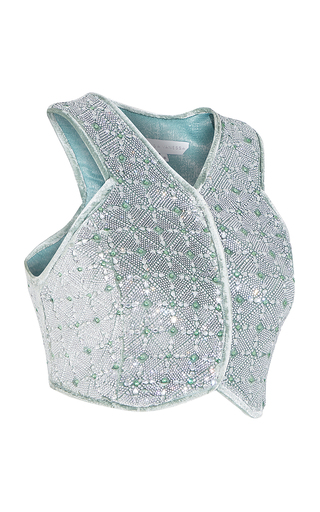 Crystal-Embellished Velvet Vest展示图