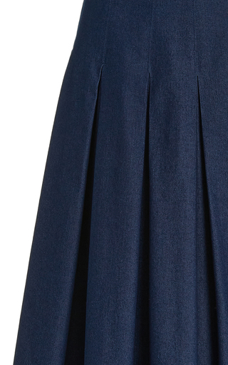 High-Waisted Stretch Denim Midi Skirt展示图