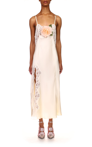 Silk Satin And Lace Maxi Slip Dress展示图