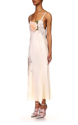 Silk Satin And Lace Maxi Slip Dress展示图