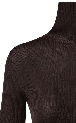 Ribbed Cashmere-Silk Mockneck Top展示图