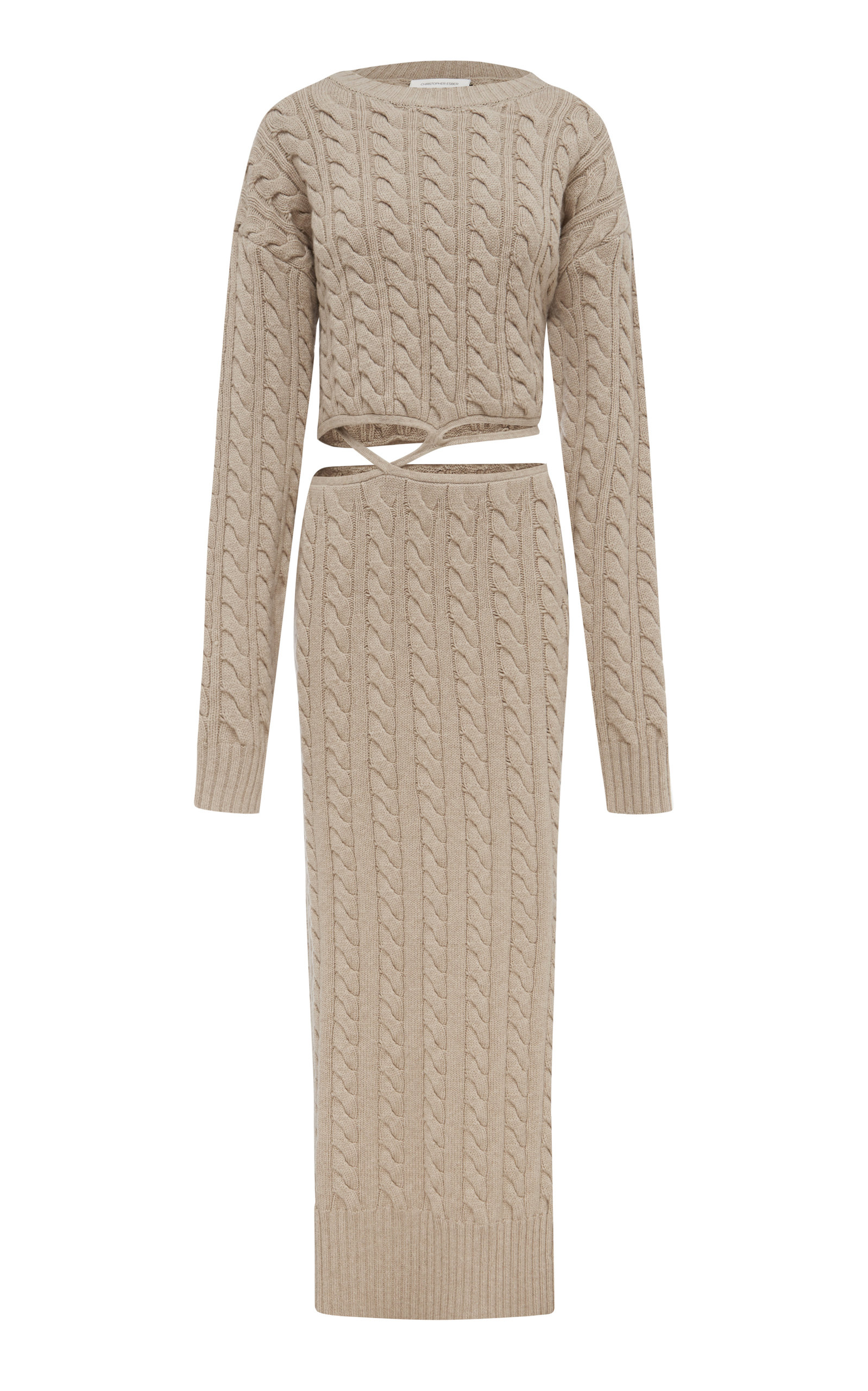 Christopher Esber Women's Cable Knit Wool-cashmere Maxi Dress In ...