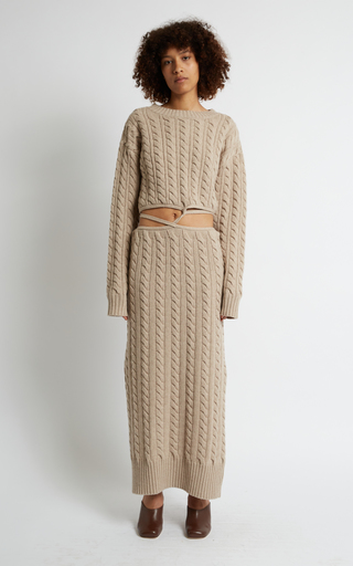 Cable Knit Wool-Cashmere Maxi Dress展示图