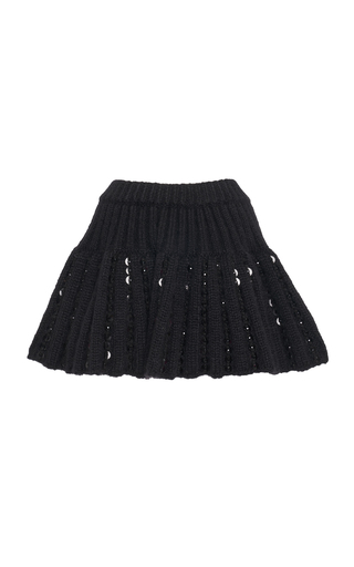 Embroidered Mohair-Blend Knit Midi Skirt展示图