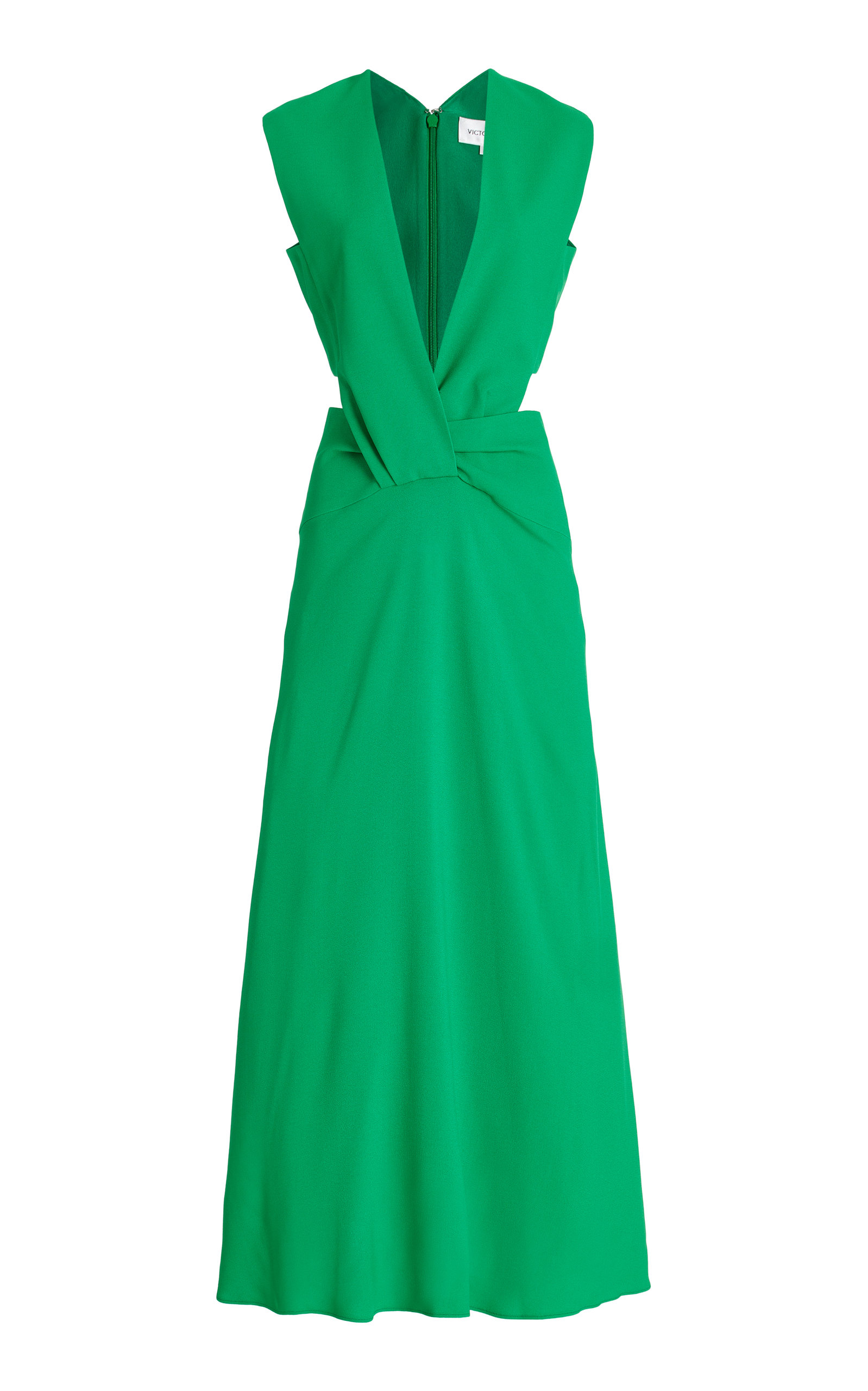 VICTORIA BECKHAM WOMEN'S TWIST WRAP MIDI DRESS