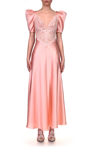 Silk Satin Lace Maxi Dress展示图