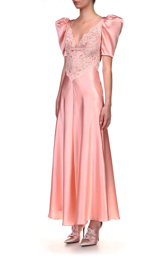 Silk Satin Lace Maxi Dress展示图