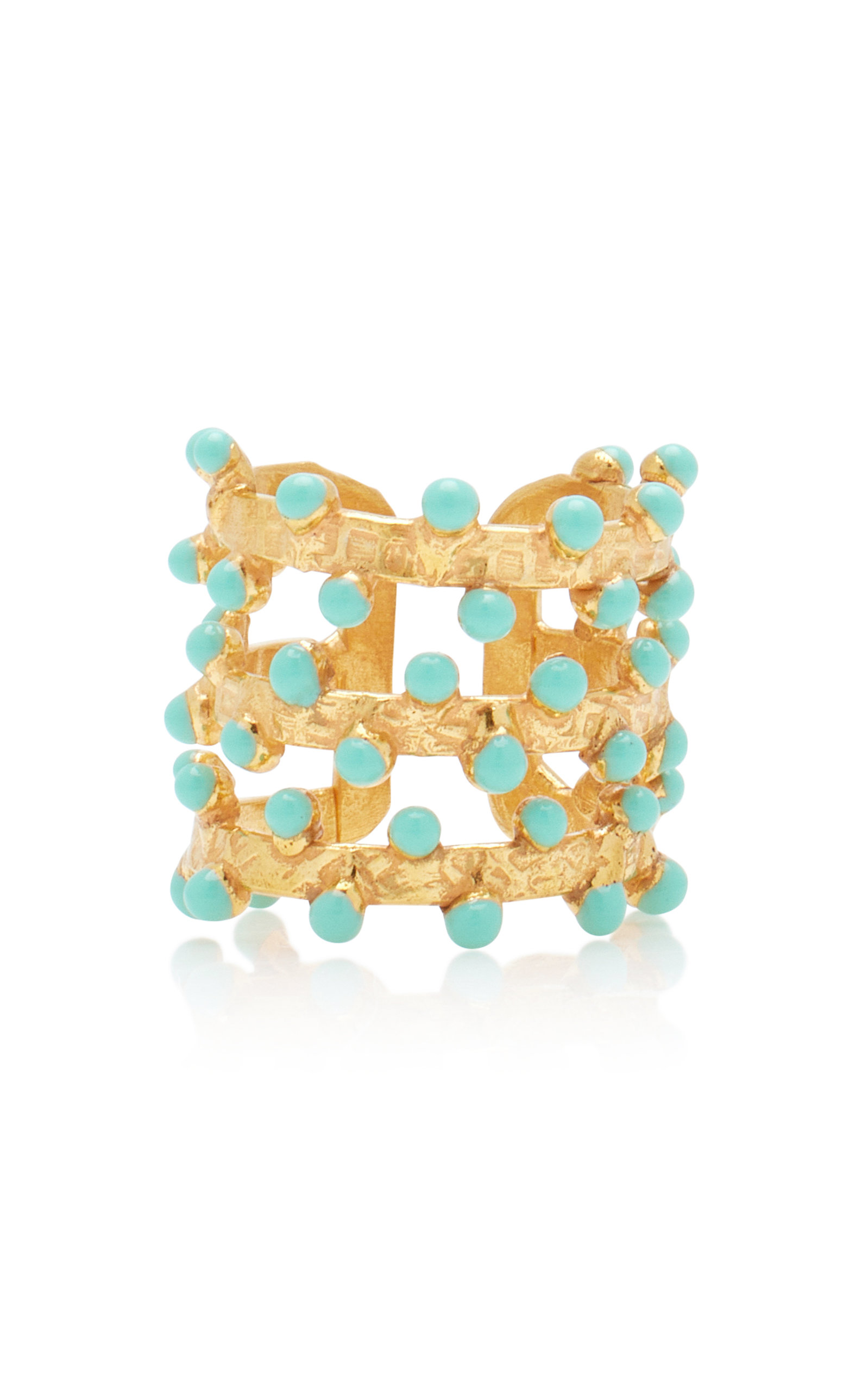 Sylvia Toledano Gypsy 22k Gold-plated Ring In Blue