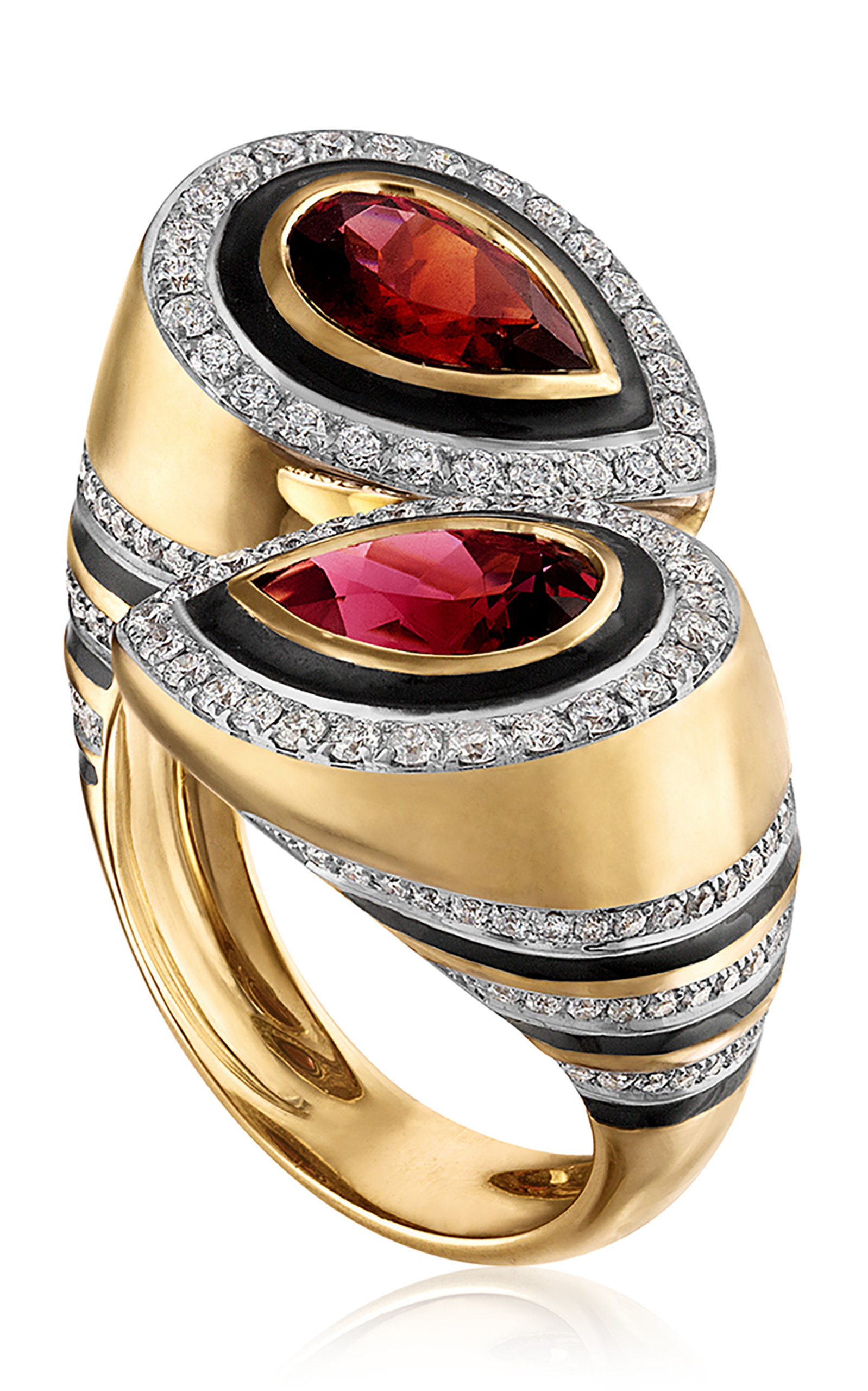 Eden Presley Women's 14k Yellow Gold Pear Bypass Ring With Rhodolite ...