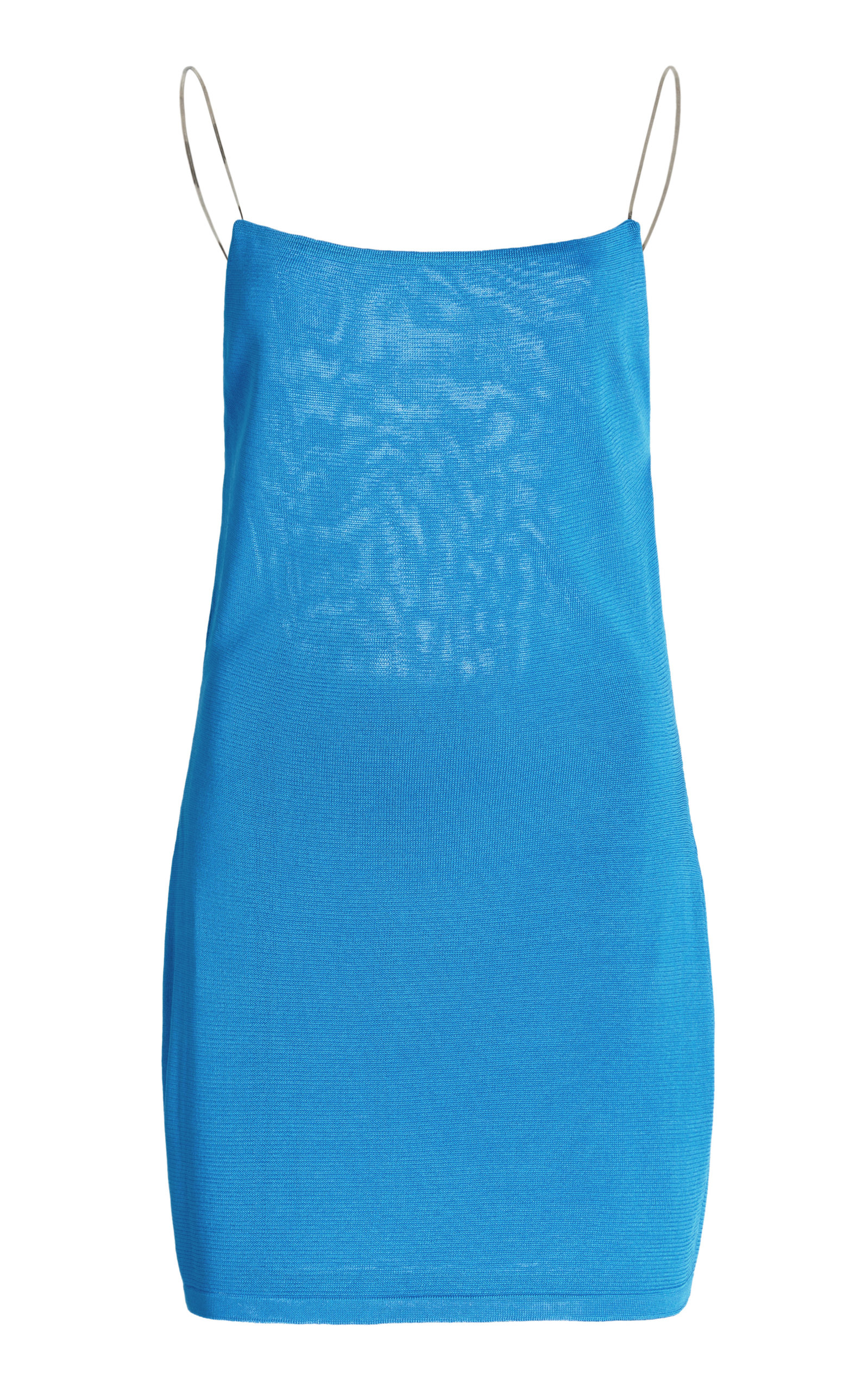 Rib-knit Slip Dress - Bright blue - Ladies