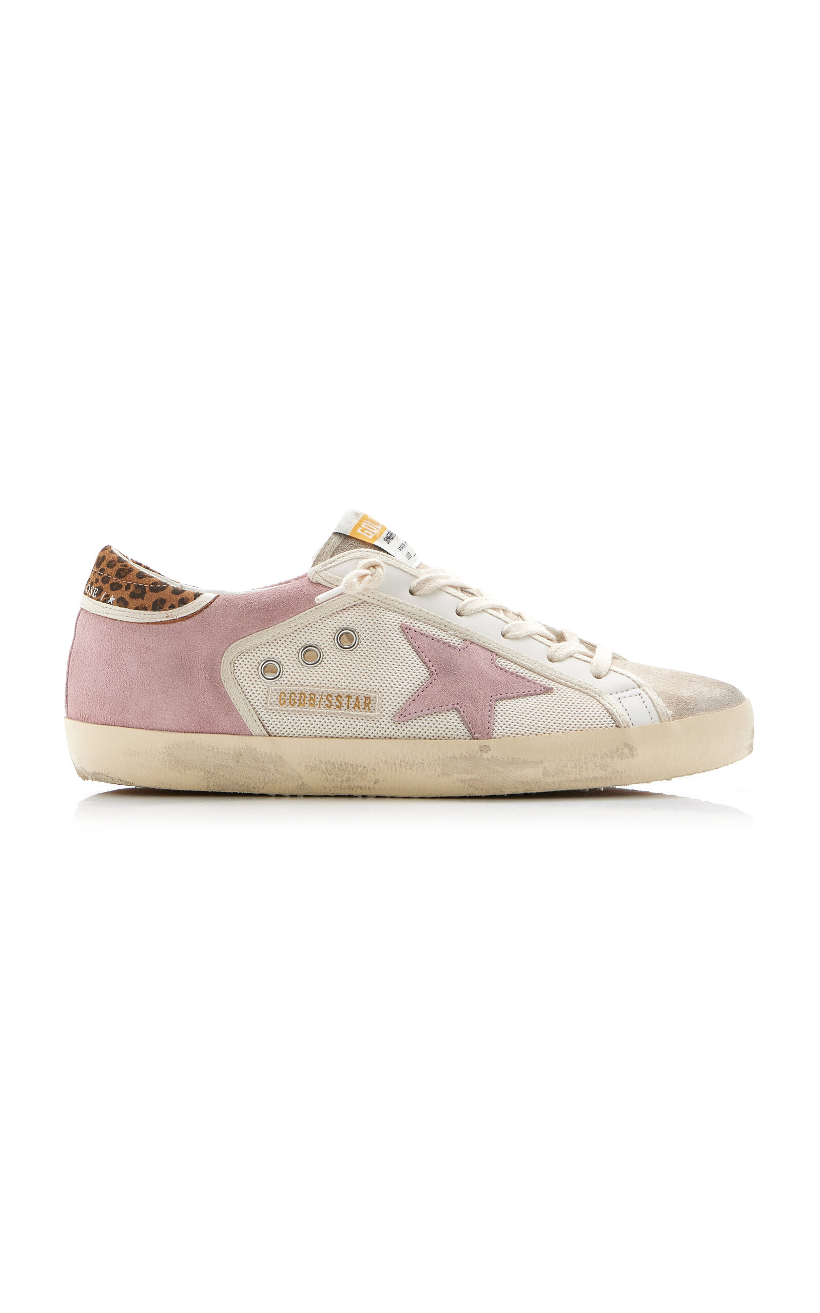 Shop Golden Goose Super-star Mesh; Suede Sneakers In Pink