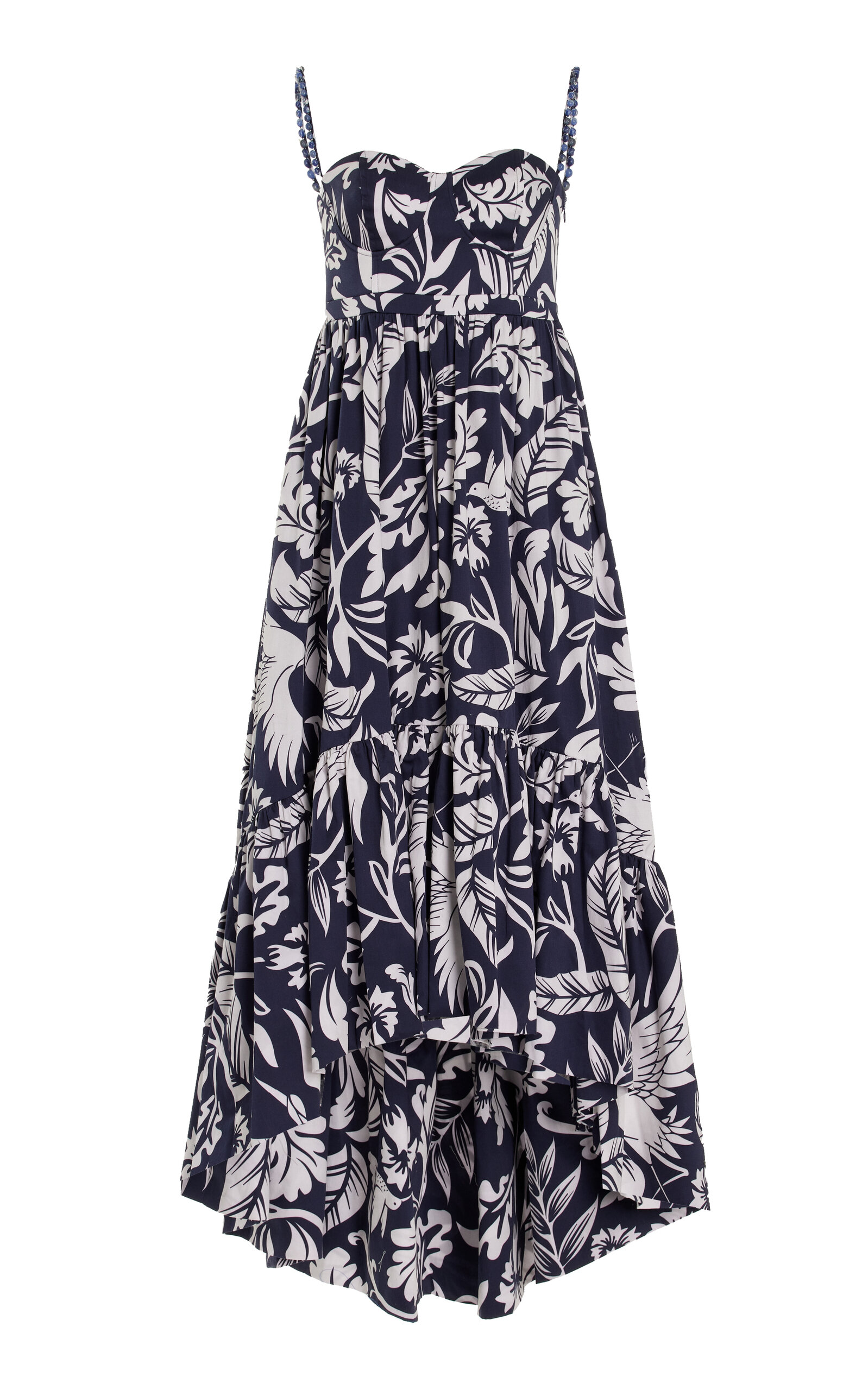 Andres Otalora Atlantico Cotton Poplin Midi Dress In Print | ModeSens
