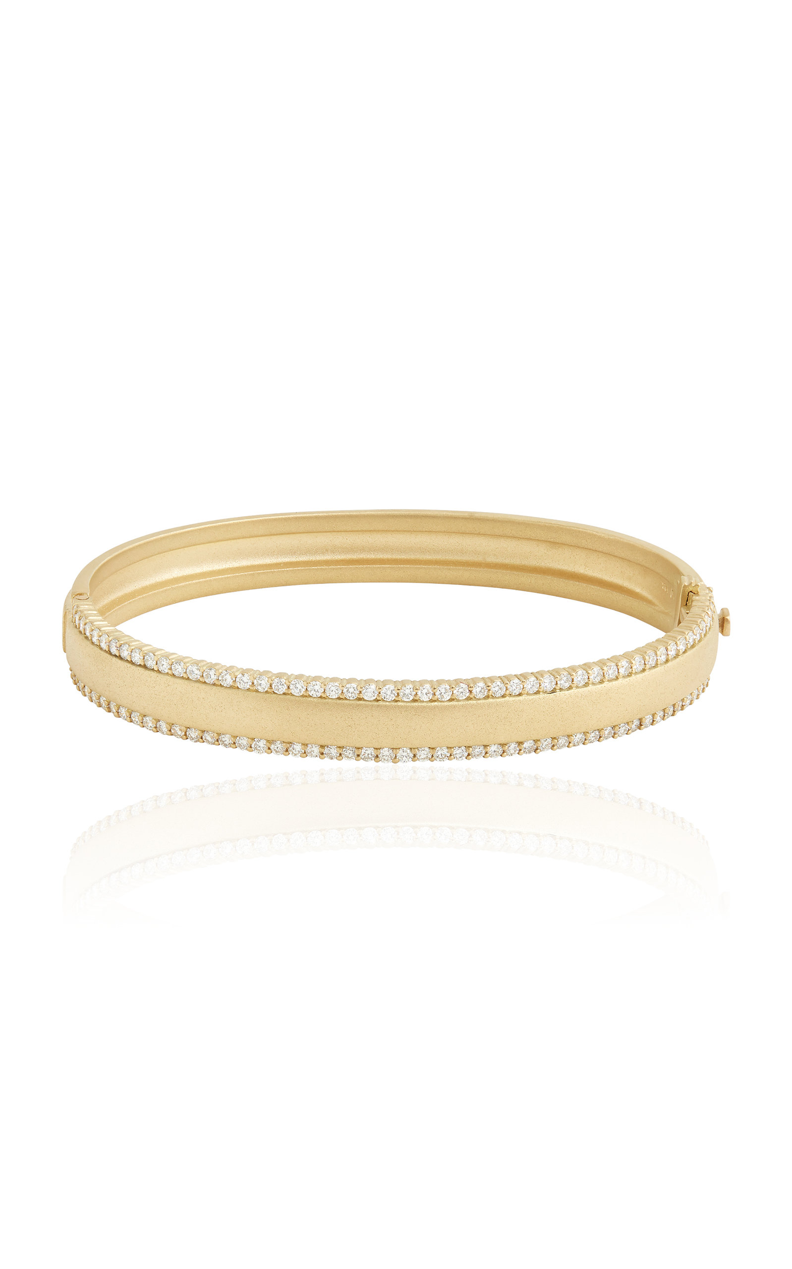 Jamie Wolf Women's 18k Yellow Gold Diamond Edged Hinged Bracelet | ModeSens