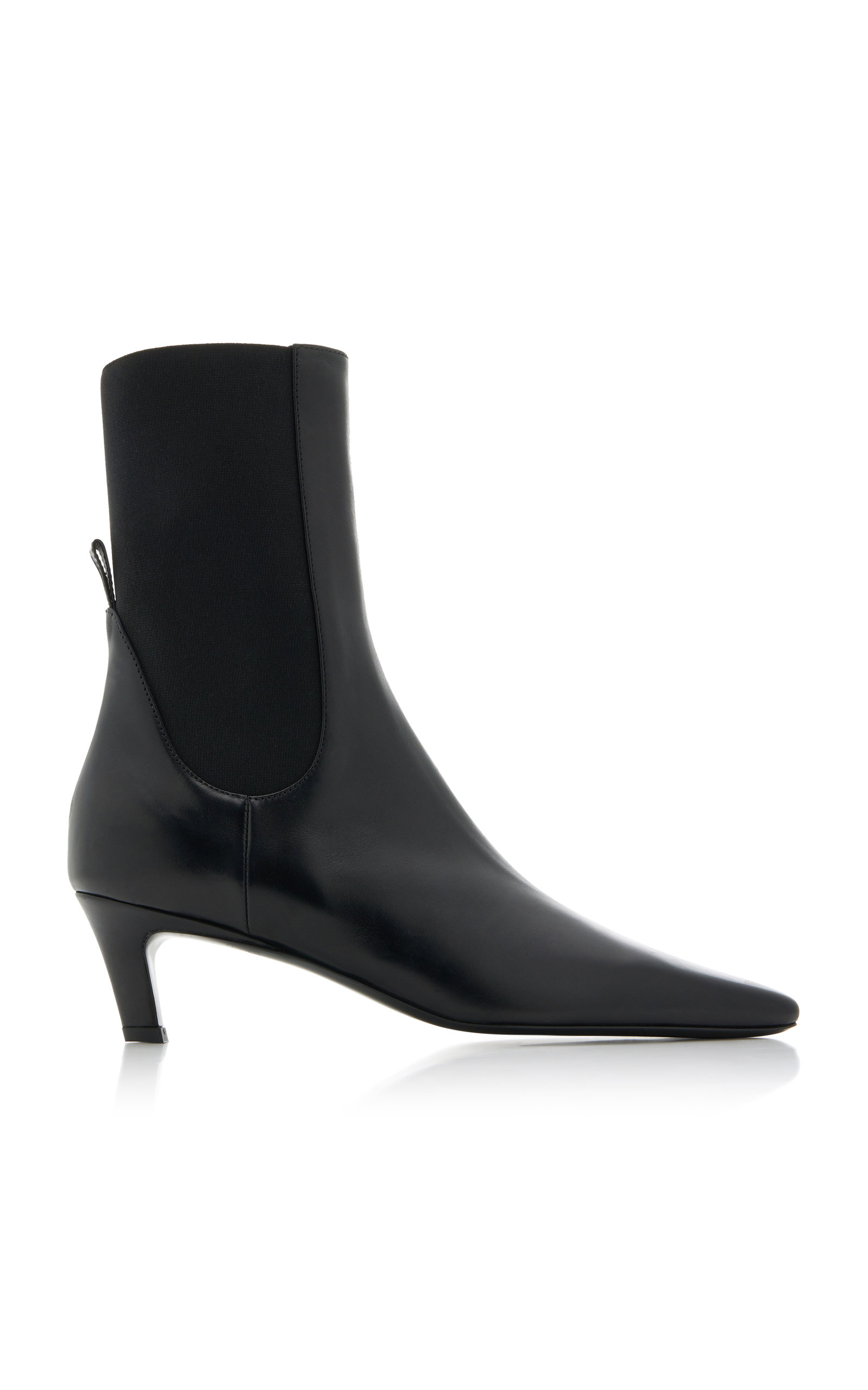 The Mid Heel Leather Boots
