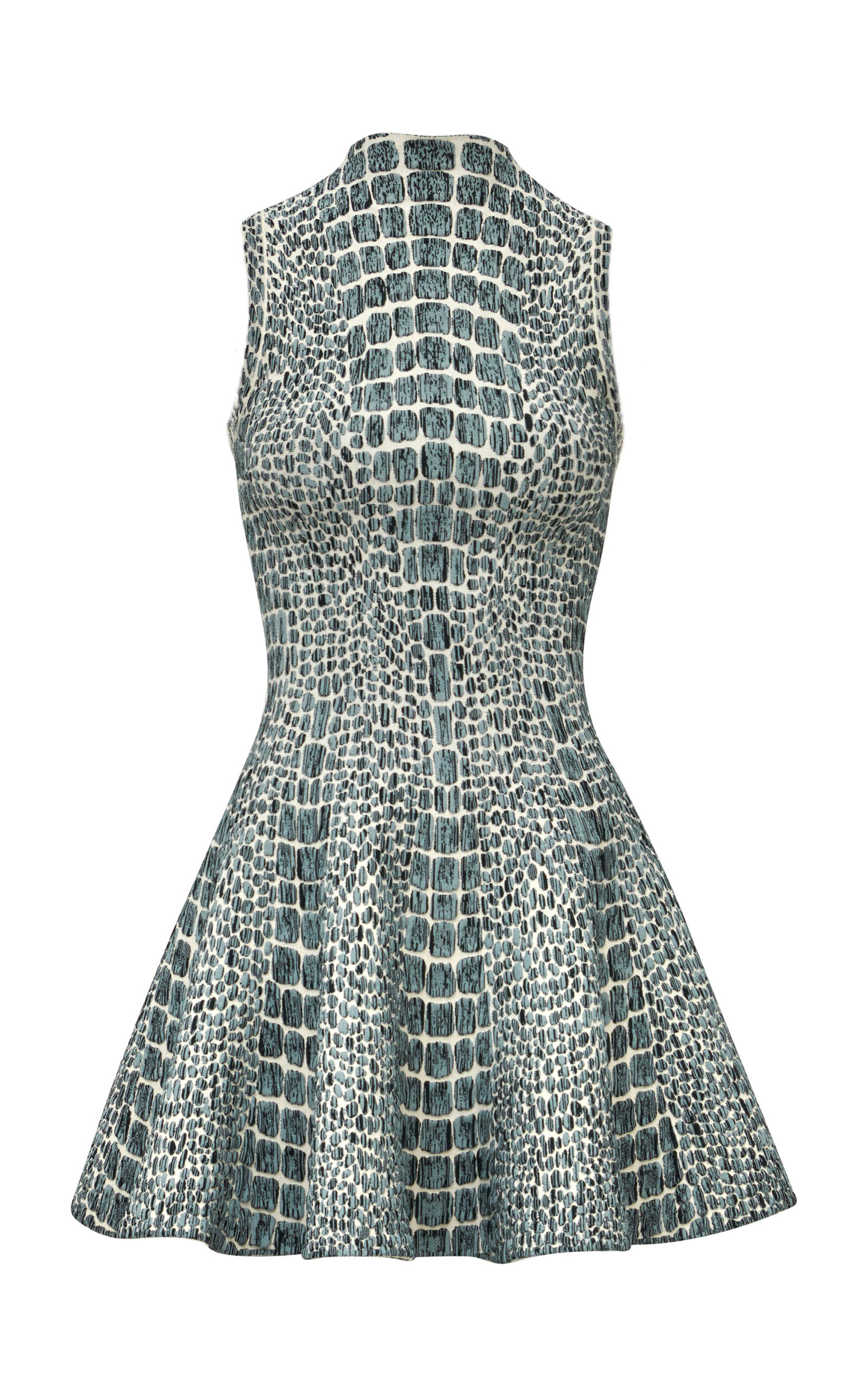 ALAÏA JACQUARD SKATER MINI DRESS