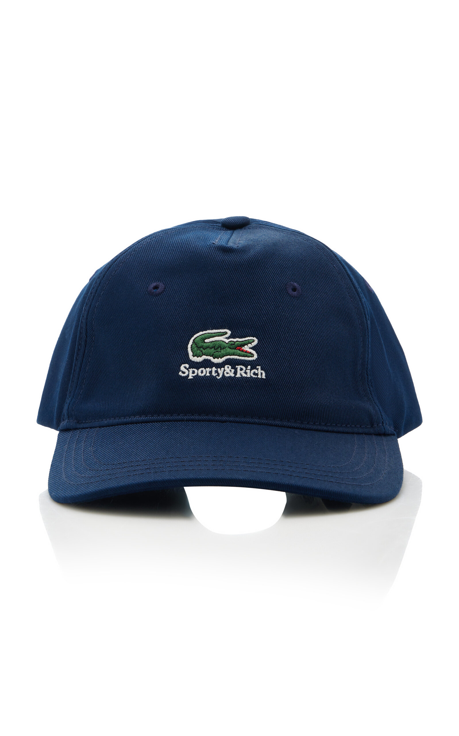 Sporty And Rich Lacoste Serif Cotton Twill Hat In Navy