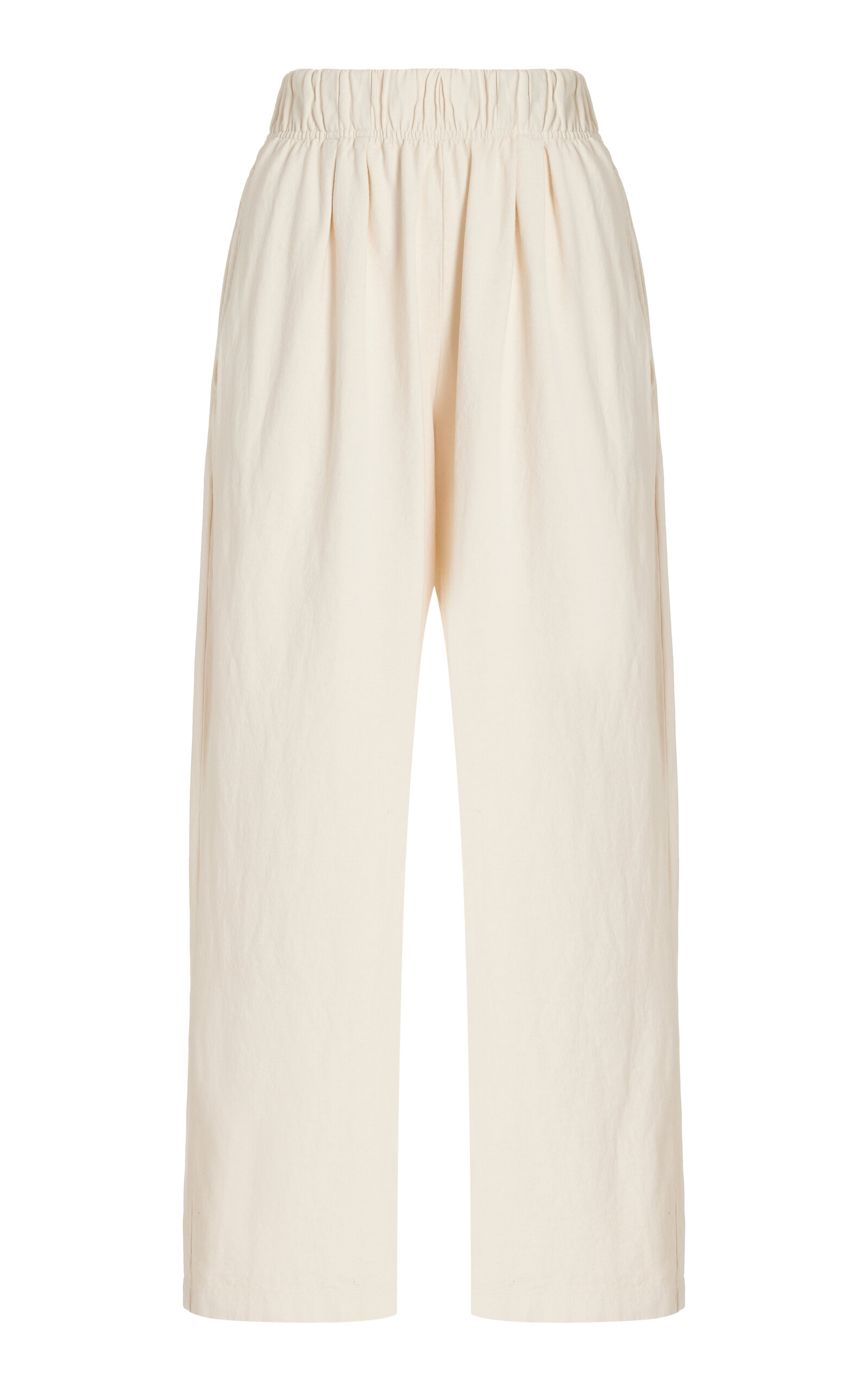 Les Tien Pleated Cotton Wide-leg Pants In White