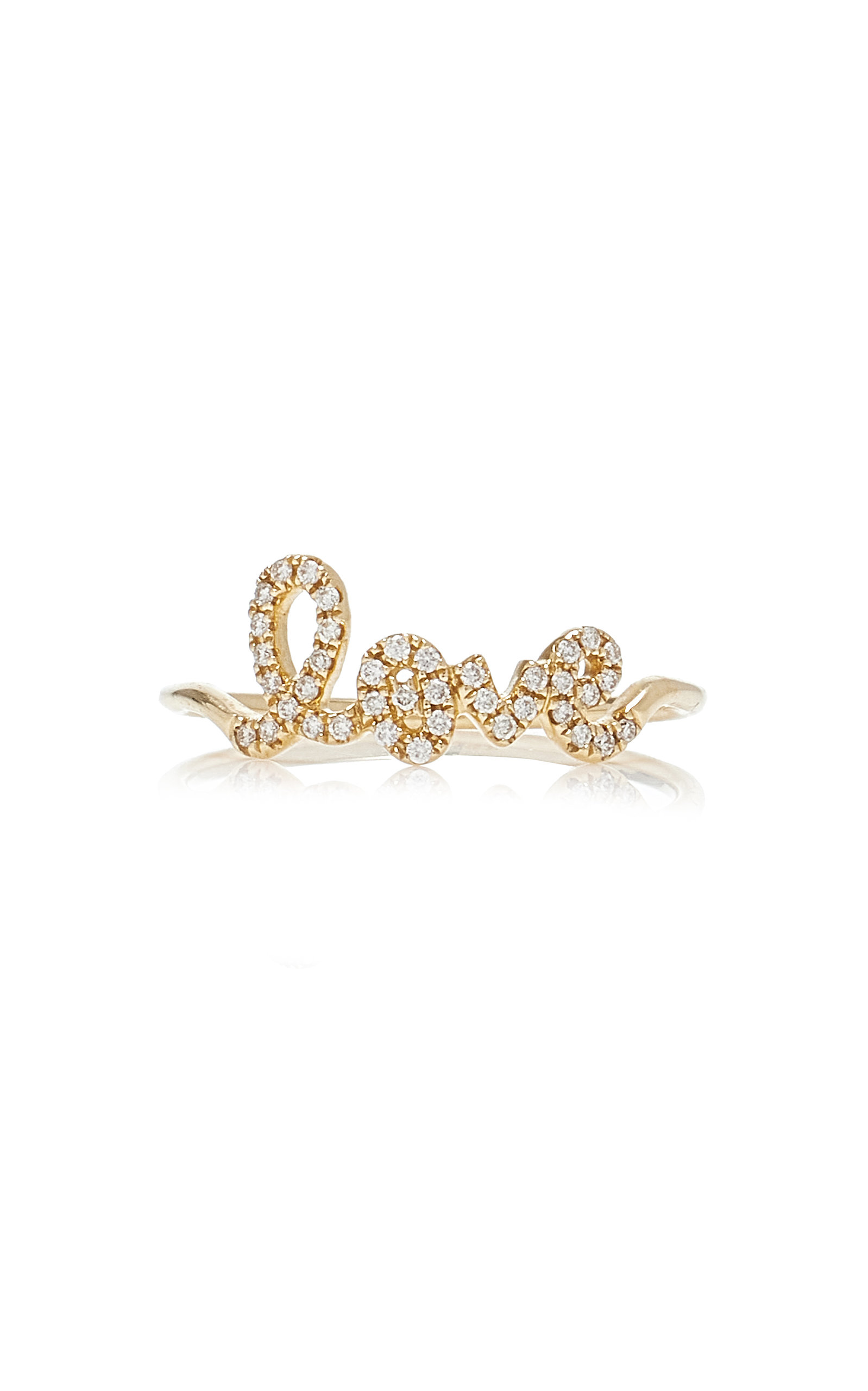 Love Script 14K Gold Diamond Ring