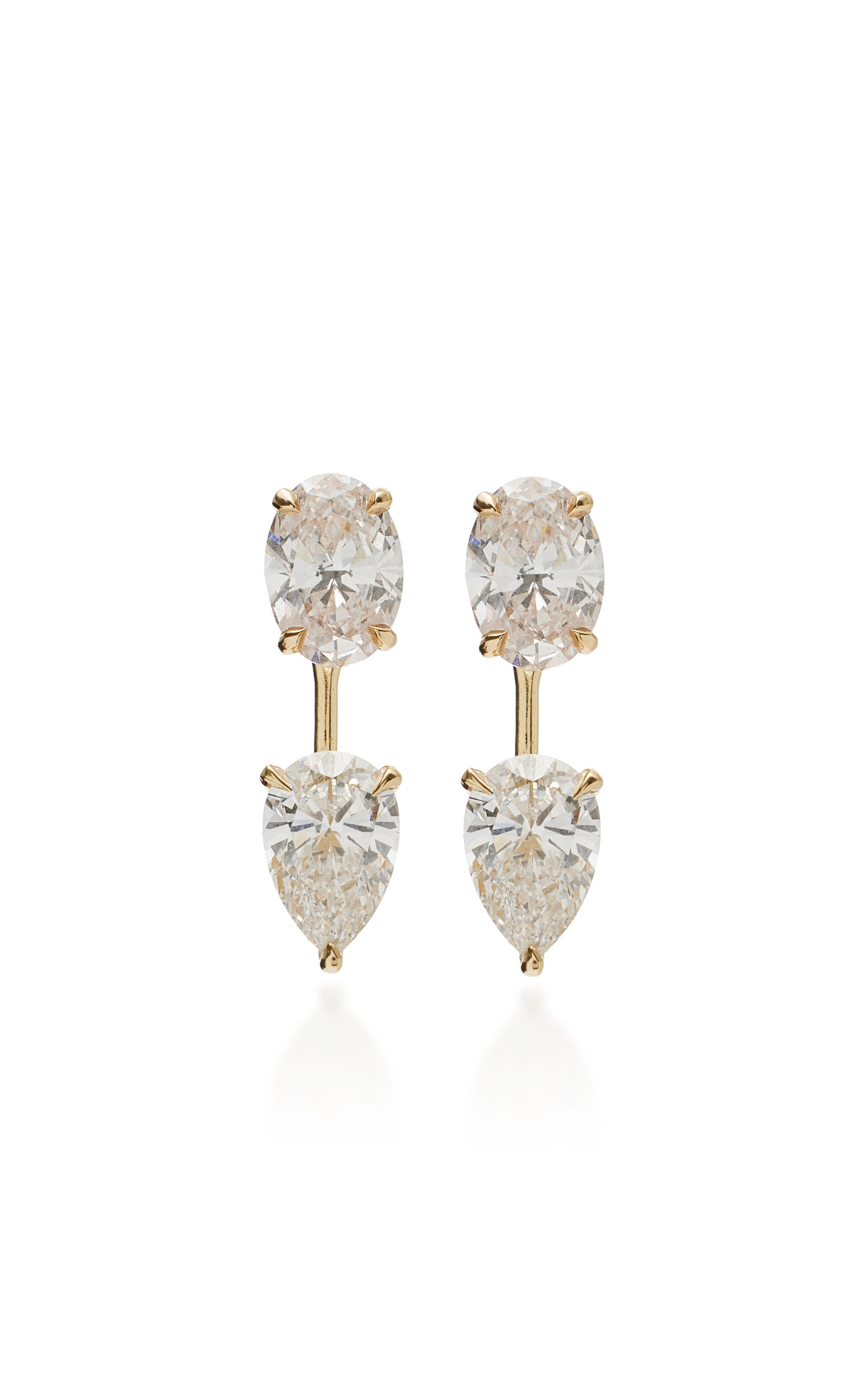 VRAI Duo Drop Earrings | 14K Yellow Gold