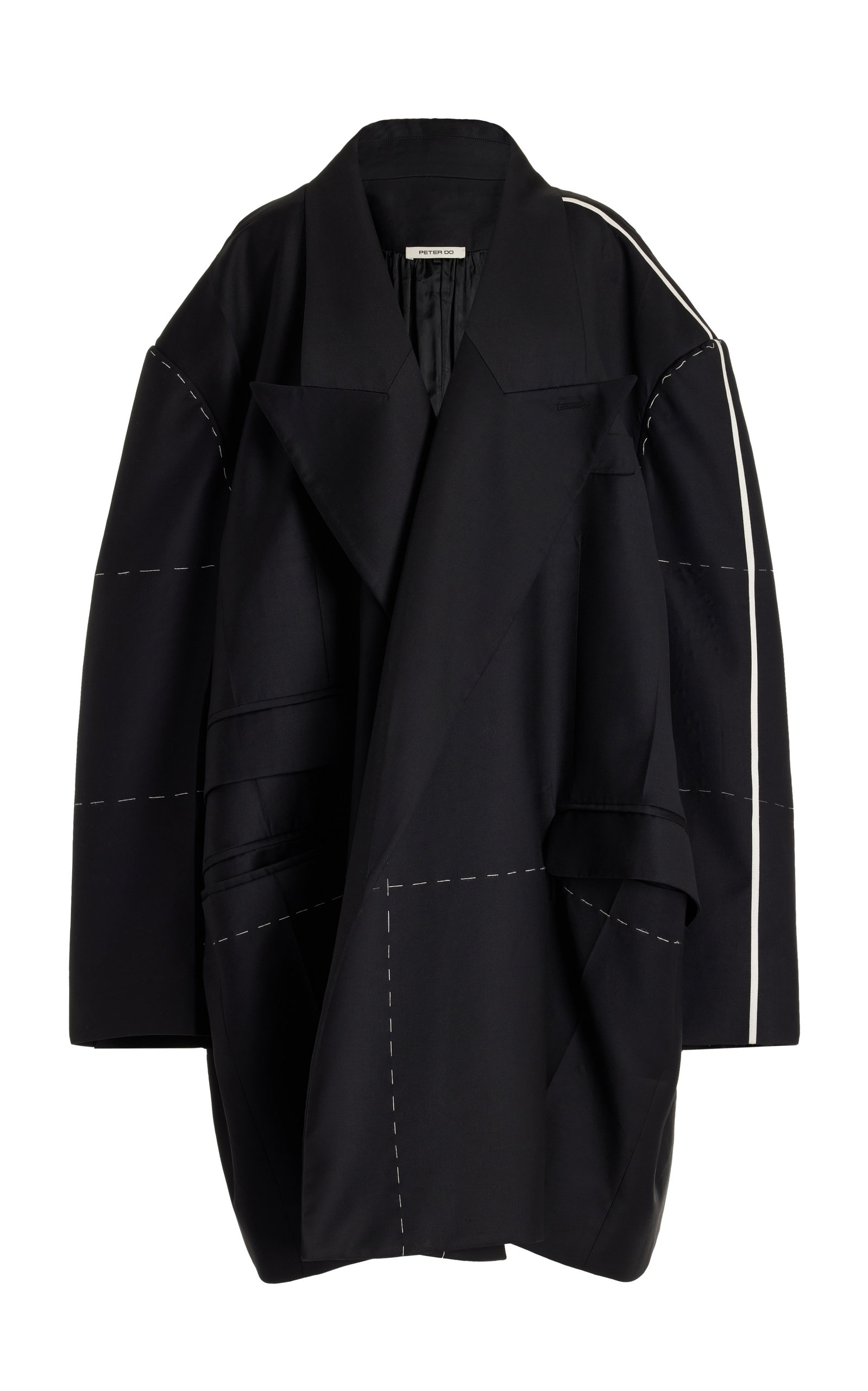 Peter Do Women's Contrast-Stitched Oversized Blazer Jacket | Smart Closet