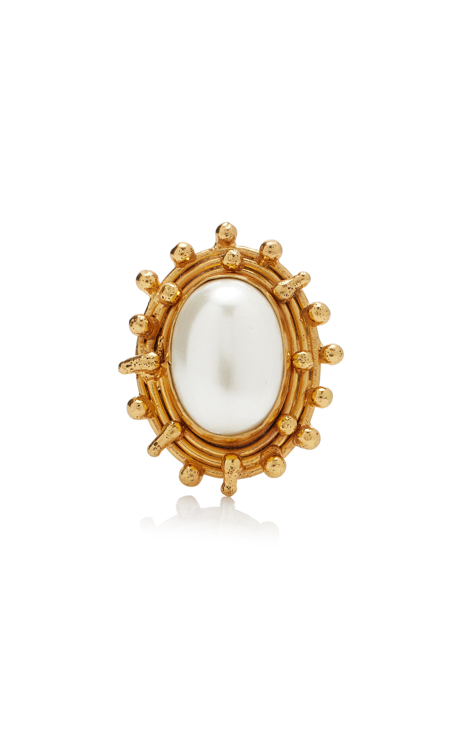 Sylvia Toledano Stone Dots 22k Gold-plated Pearl Ring In White