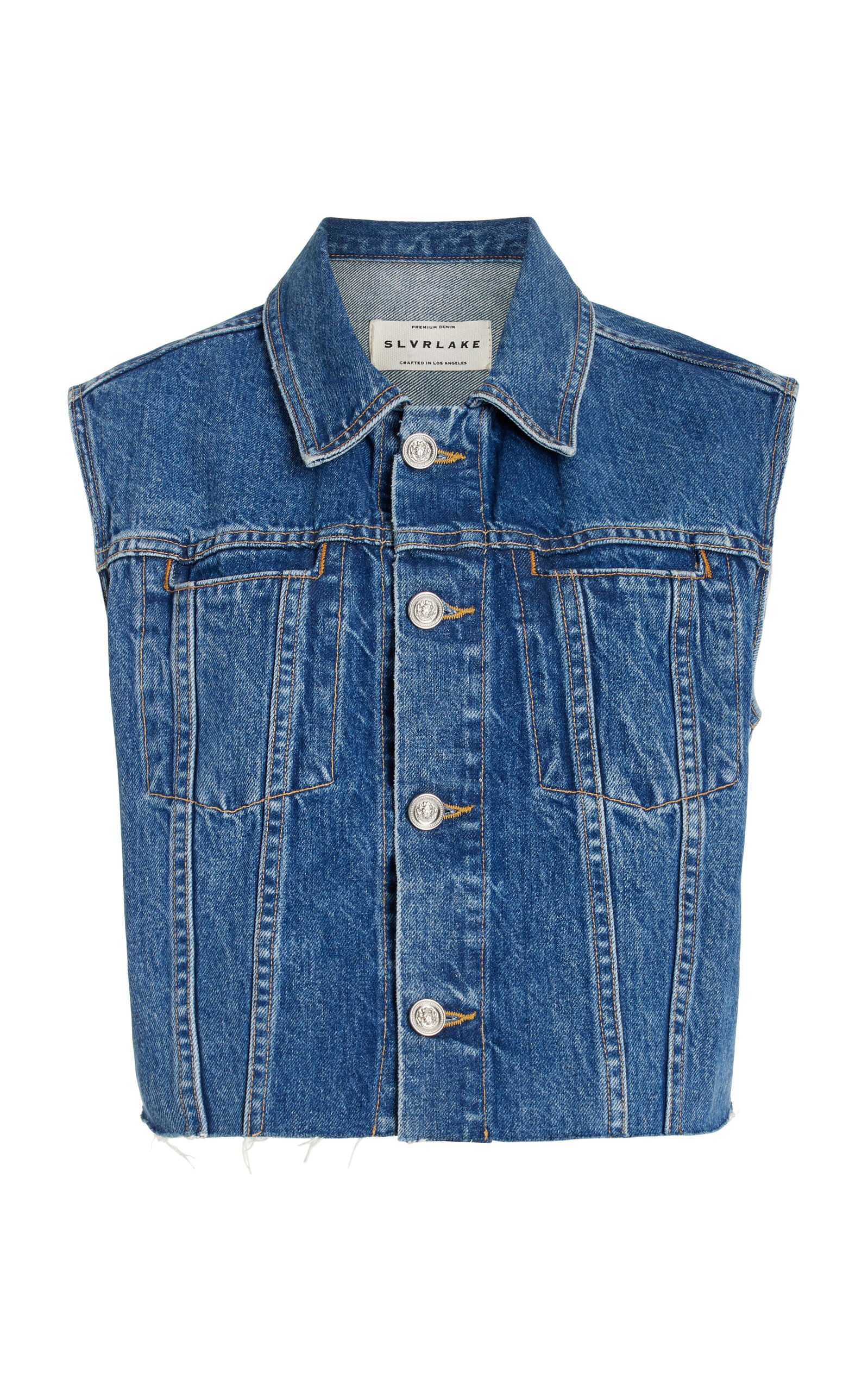 SLVRLAKE MAYA CUT OFF DENIM VEST