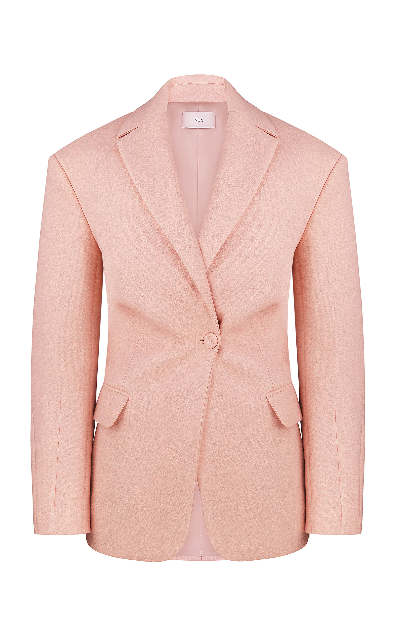 Nué Seashell Tailored Crepe Blazer Jacket In Pink
