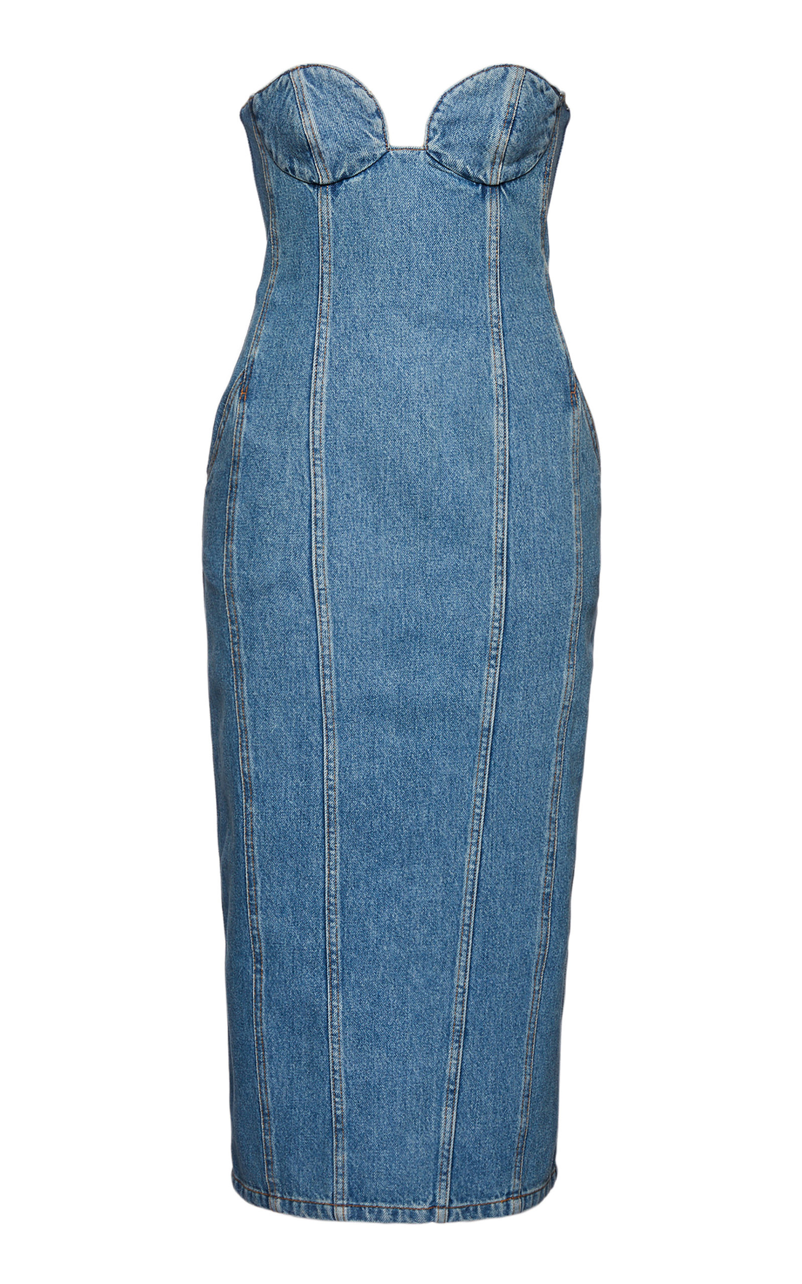 Magda Butrym Women's Strapless Denim Midi Dress | Smart Closet