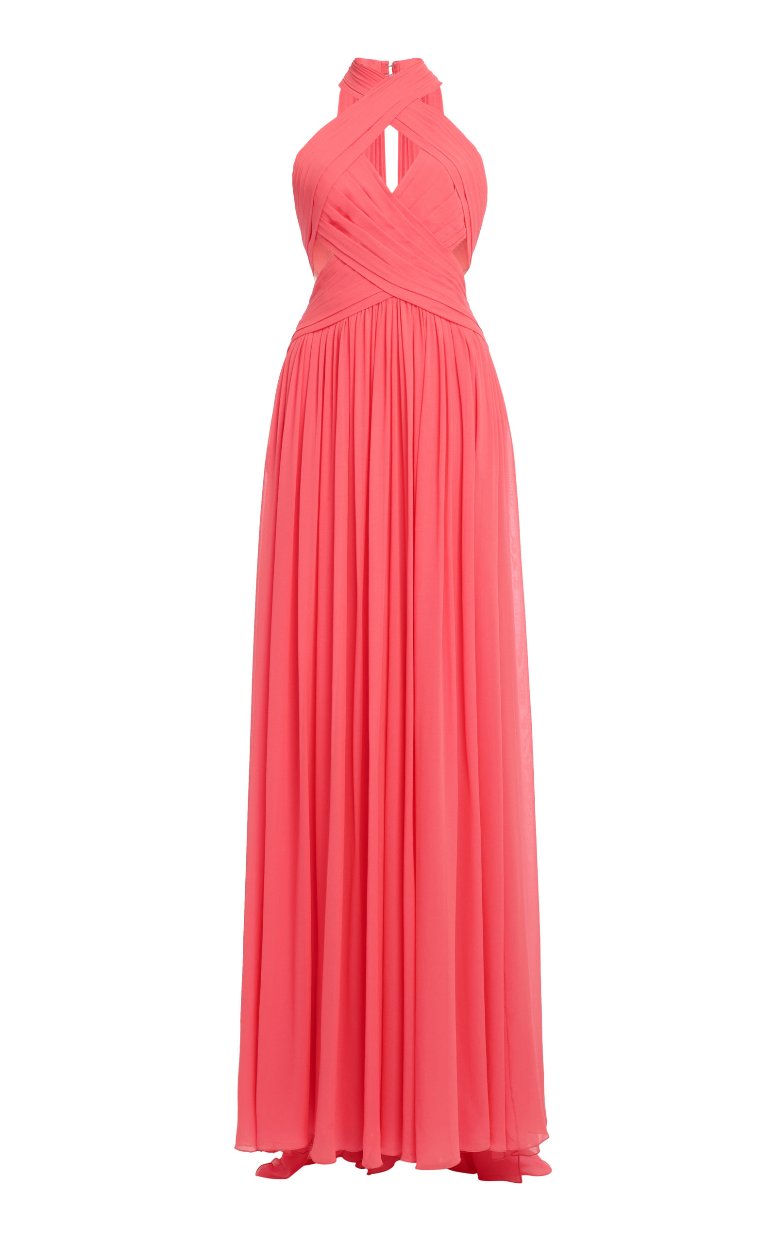 Elie Saab Women's Silk Georgette Maxi Dress In Pink | ModeSens