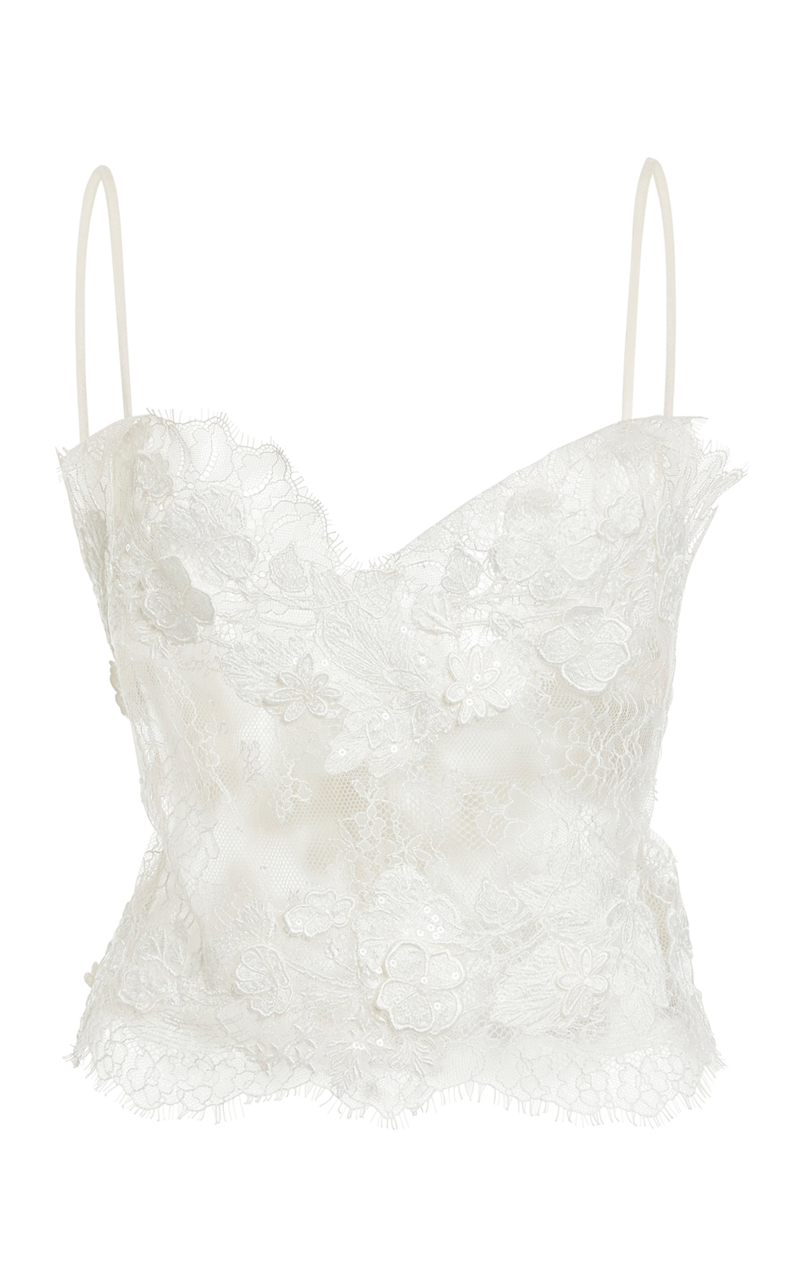 Elie Saab Women's Chantilly Lace Top In White | ModeSens