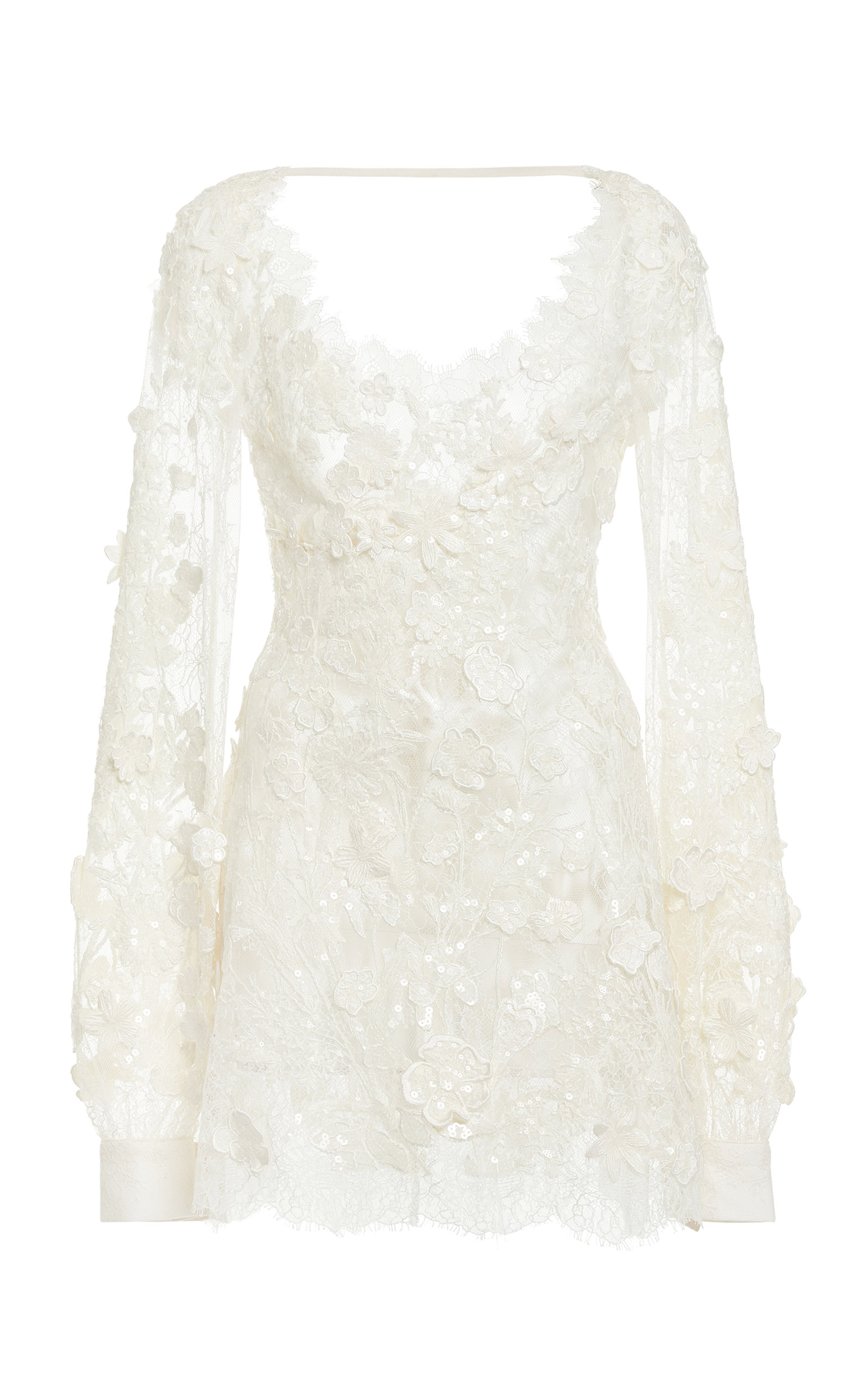 Elie Saab Short White Lace Dress