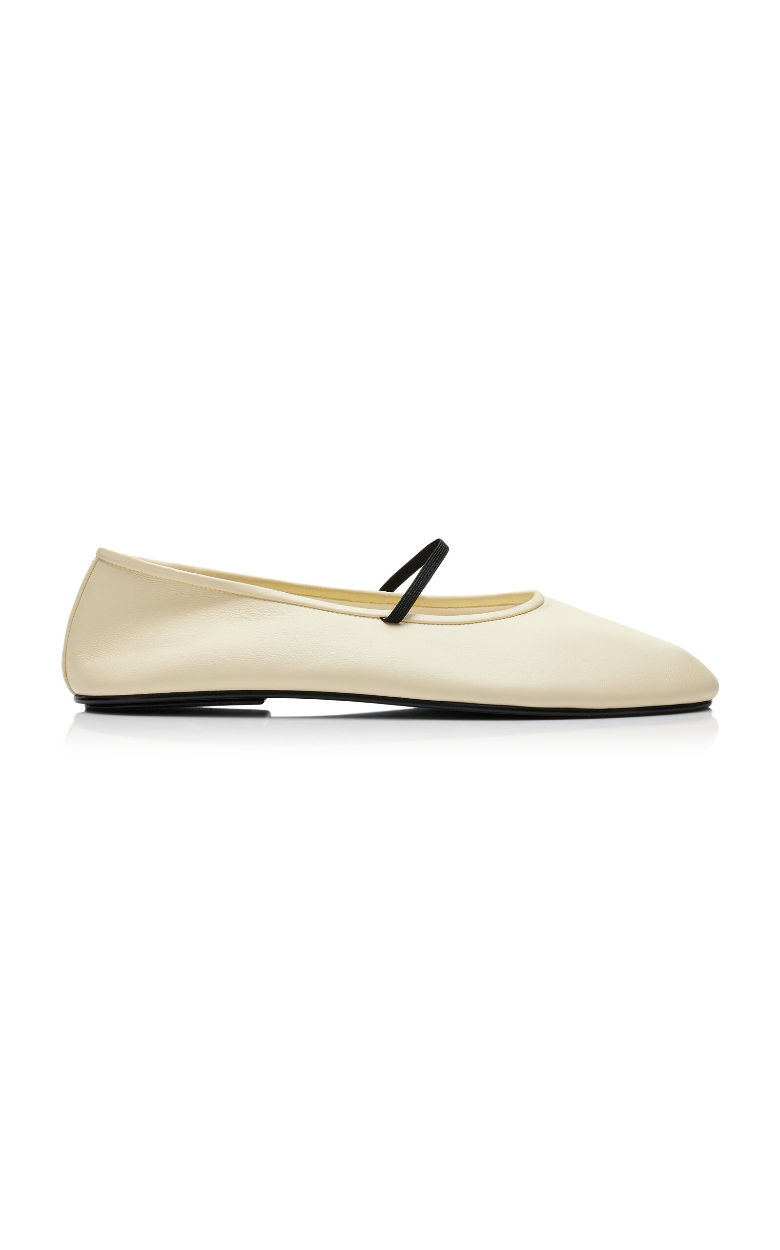 Shop The Row Leather Ballet Flats In Ivory