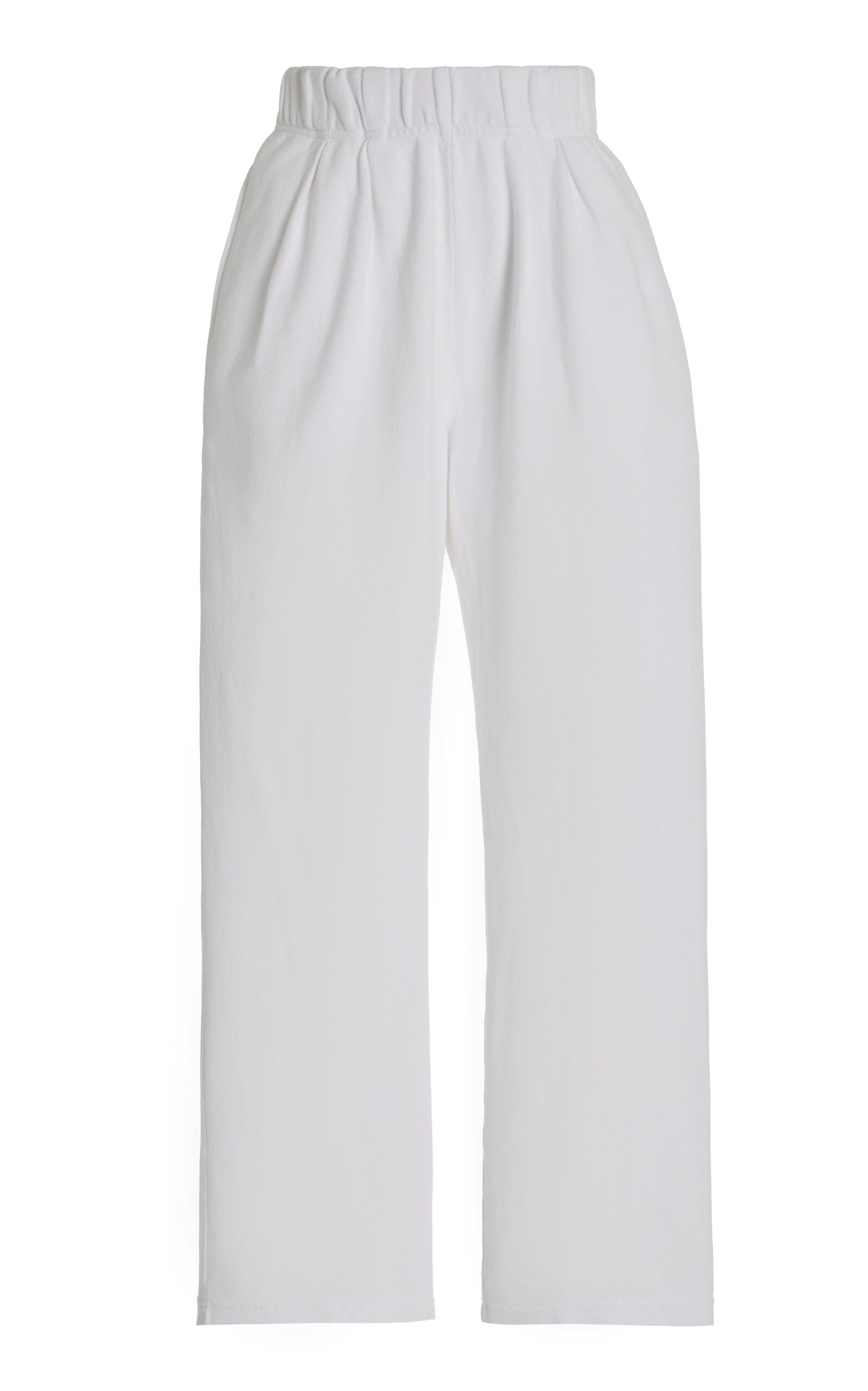 Pleated Cotton Pique Pants