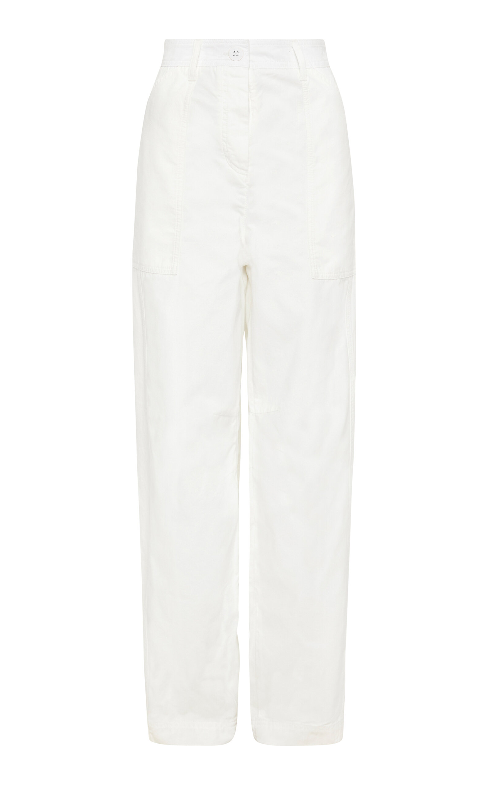 Matteau Relaxed Cotton Cargo Trousers In White