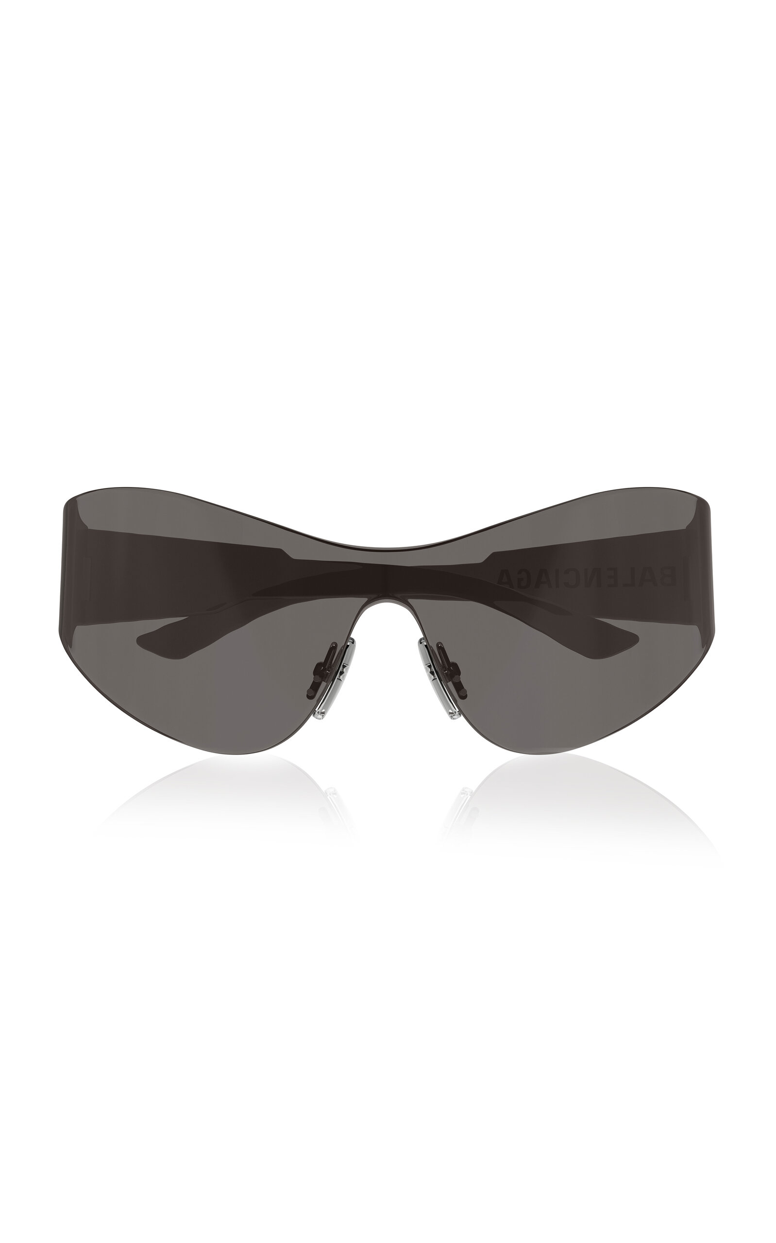 Balenciaga Mono Rectangle-frame Nylon Mirrored Sunglasses in Blue