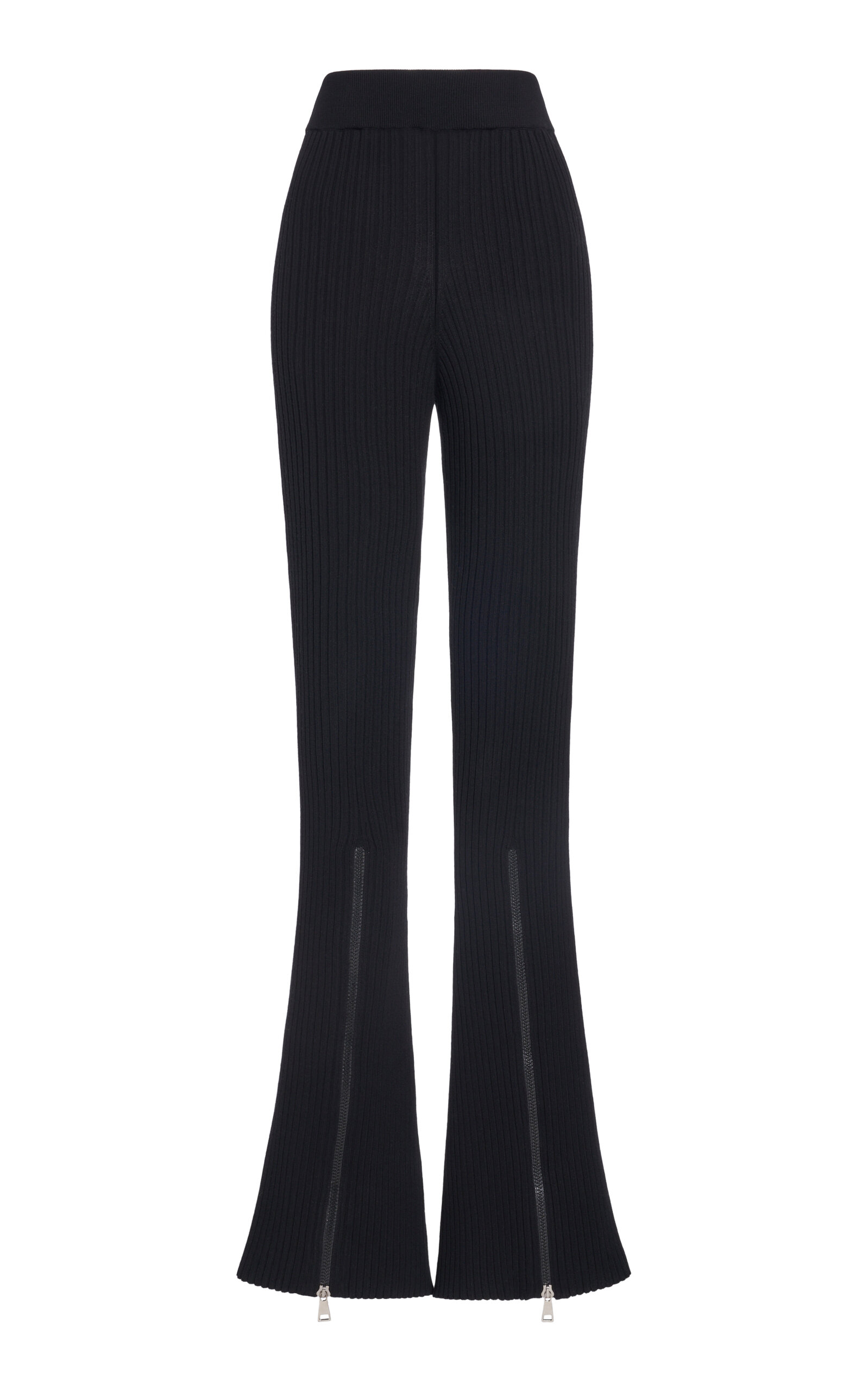 Zipped Flared-Leg Knit Ski Pants