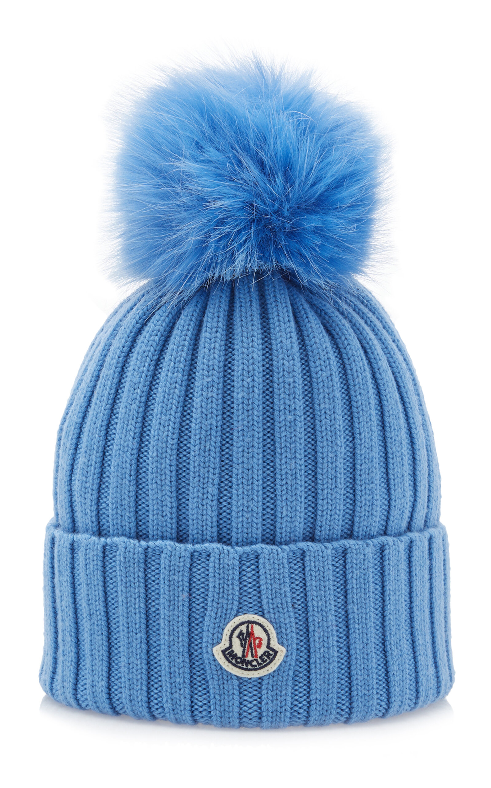 Fur-Trimmed Ribbed-Knit Wool Beanie