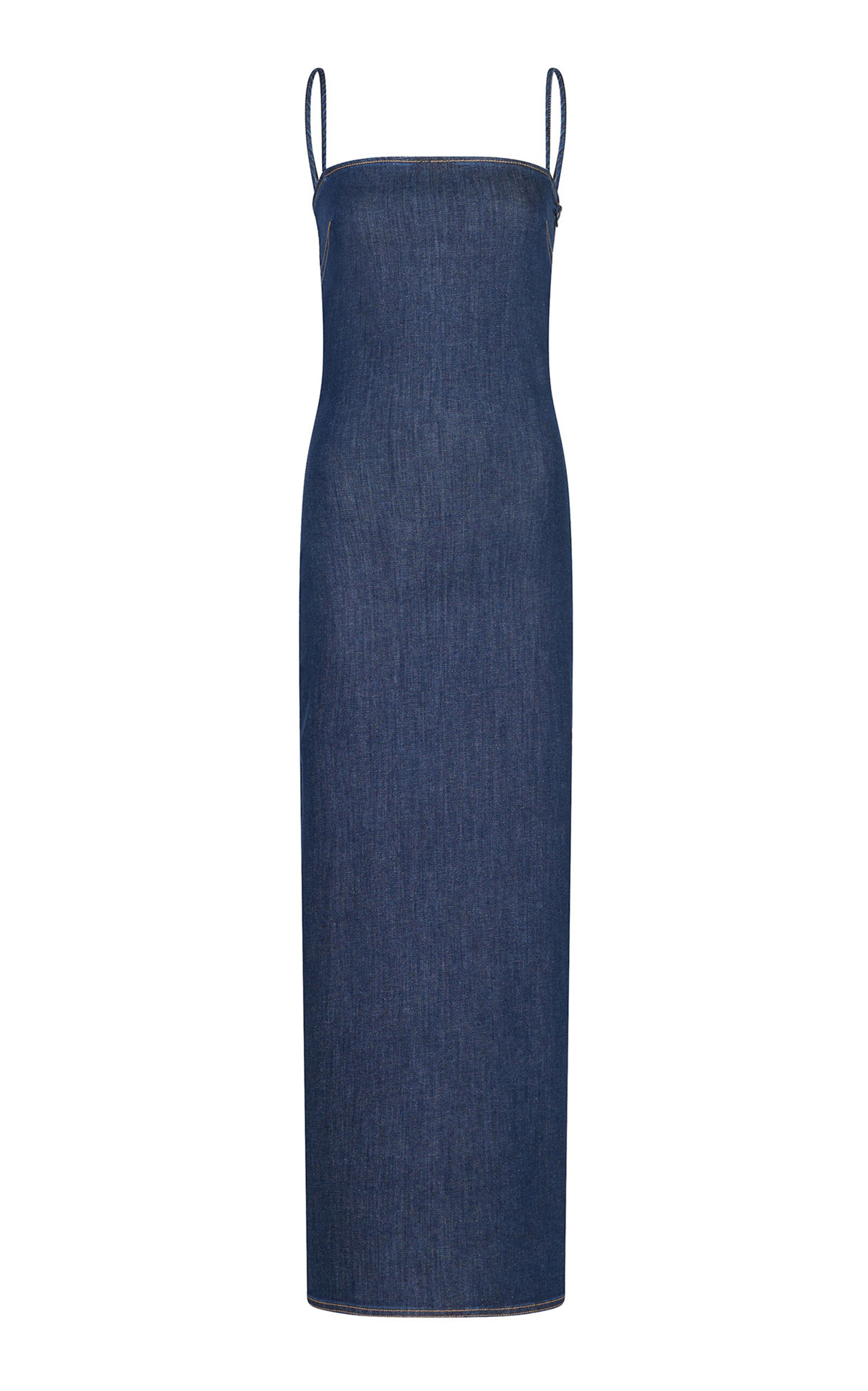 ALAÏA WOMEN'S DENIM MIDI DRESS