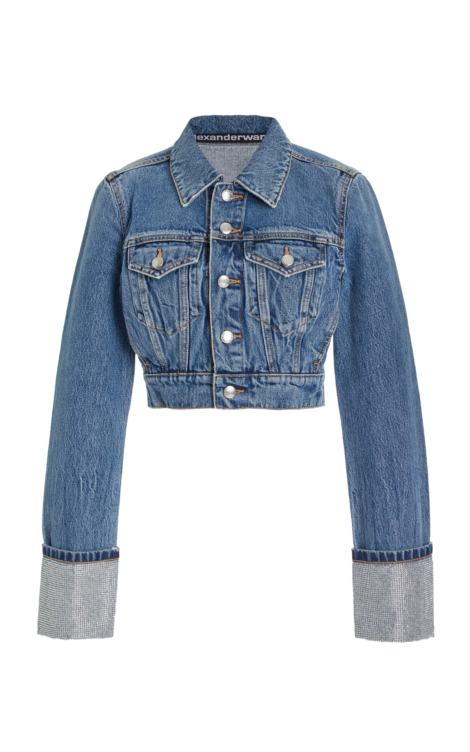 Alexander wang cropped denim jacket best sale