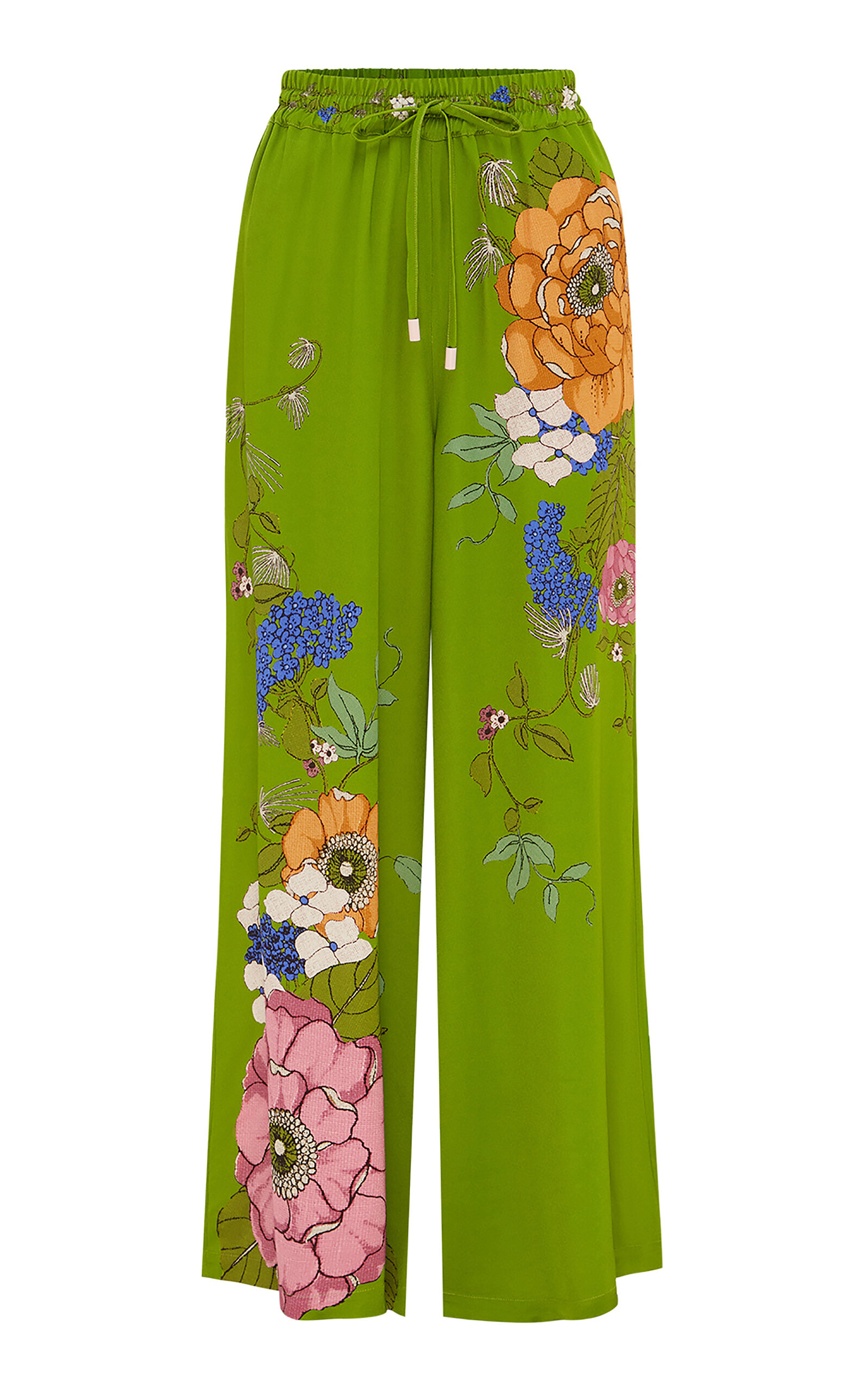 Alemais Women's Olivia Floral Satin-crepe Pants In Green | ModeSens